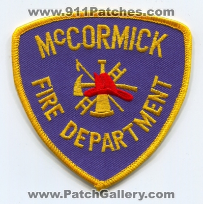 McCormick Fire Department Patch (UNKNOWN STATE)
Scan By: PatchGallery.com
Keywords: dept.