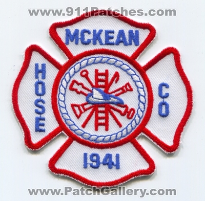 McKean Hose Company Fire Department Patch (Pennsylvania)
Scan By: PatchGallery.com
Keywords: co. dept. 1941