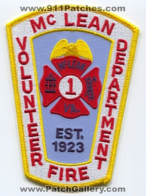McLean Volunteer Fire Department Patch (Virginia)
Scan By: PatchGallery.com
Keywords: vol. dept. va. 1