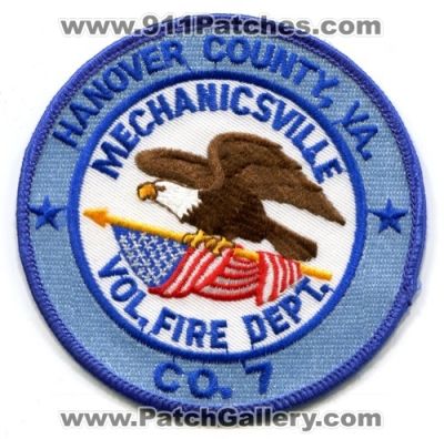 Mechanicsville Volunteer Fire Department Company 7 (Virginia)
Scan By: PatchGallery.com
Keywords: vol. dept. co. #7 hanover county va.