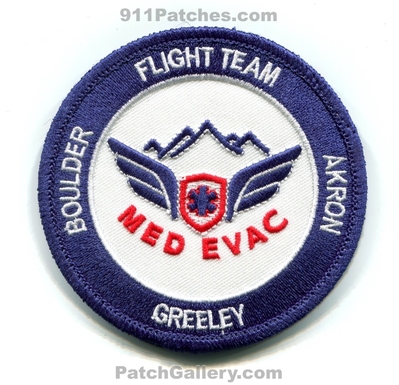 Med Evac Flight Team Akron Boulder Greeley Patch (Colorado)
[b]Scan From: Our Collection[/b]
Keywords: medevac north colorado air ambulance helicopter