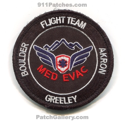 Med Evac Flight Team Akron Boulder Greeley Patch (Colorado)
[b]Scan From: Our Collection[/b]
[b]Patch Made By: 911Patches.com[/b]
Keywords: medevac north colorado air ambulance helicopter