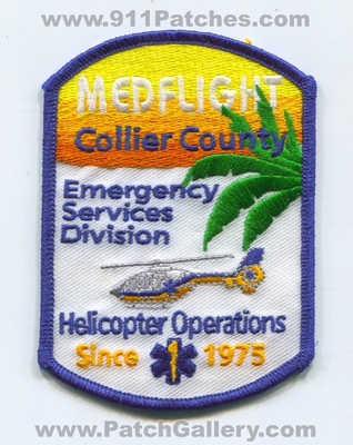 MedFlight Collier County Emergency Services Division Helicopter Operations EMS Patch (Florida)
Scan By: PatchGallery.com
Keywords: co. air medical ambulance medevac since 1975