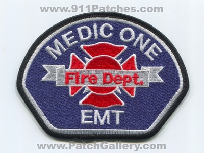 Medic One Fire Department Emergency Medical Technician EMT Patch (Washington)
Scan By: PatchGallery.com
Keywords: 1 dept. ems
