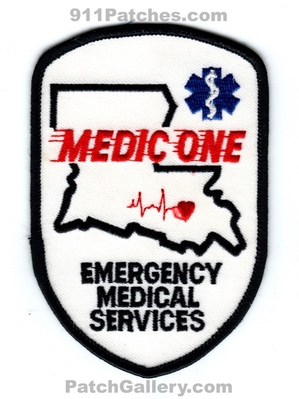 Medic One Emergency Medical Services EMS Patch (Louisiana)
Scan By: PatchGallery.com
Keywords: 1 ambulance