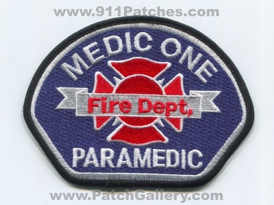 Medic One Fire Department Paramedic Patch (Washington)
Scan By: PatchGallery.com
Keywords: 1 dept. ems