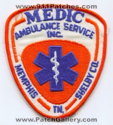 Medic Ambulance Service Inc. Patch (Tennessee)
Scan By: PatchGallery.com
Keywords: memphis shelby county co. tn.