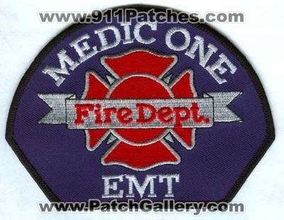 Medic One Fire Department EMT Patch (Washington)
Scan By: PatchGallery.com
Keywords: 1 dept. ems emergency medical technician
