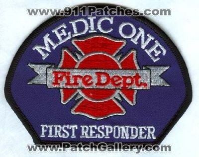 Medic One Fire Department First Responder Patch (Washington)
Scan By: PatchGallery.com
Keywords: 1 dept. ems