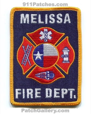Melissa Fire Department Patch (Texas)
Scan By: PatchGallery.com
Keywords: dept.