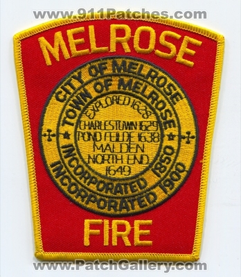 Melrose Fire Department Patch (Massachusetts)
Scan By: PatchGallery.com
Keywords: city town of dept. incorporated 1850 1900