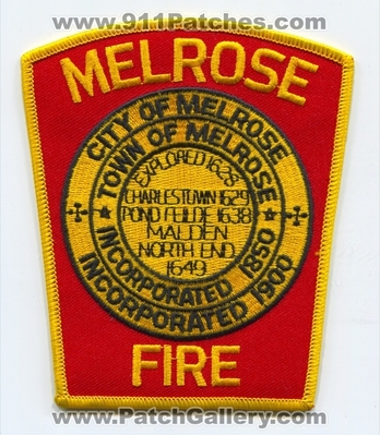 Melrose Fire Department Patch (Massachusetts)
Scan By: PatchGallery.com
Keywords: city town of dept. incorporated 1850 1900