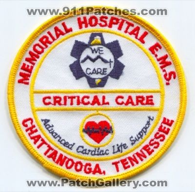 Memorial Hospital EMS Critical Care (Tennessee)
Scan By: PatchGallery.com
Keywords: e.m.s. ambulance chattanooga advanced cardiac life support acls we care
