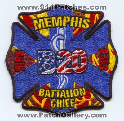 Memphis Fire Department EMS Battalion Chief 20 Patch (Tennessee)
Scan By: PatchGallery.com
Keywords: Dept. MFD Company Co. Station B20 Emergency Medical Services E.M.S. Ambulance EMT Paramedic