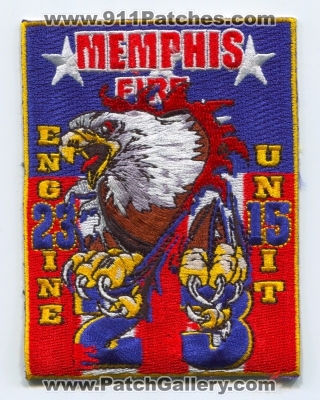 Memphis Fire Department Engine 23 Unit 15 Patch (Tennessee)
Scan By: PatchGallery.com
Keywords: dept. mfd company co. station