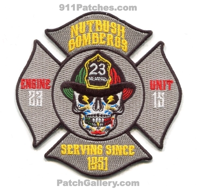Memphis Fire Department Engine 23 Unit 15 Patch (Tennessee)
Scan By: PatchGallery.com
Keywords: Dept. MFD M.F.D. Company Co. Station Nutbush Bomberos - Serving Since 1851 - Sugar Skull