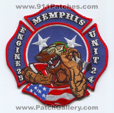 Memphis Fire Department Engine 25 Unit 24 Patch (Tennessee)
Scan By: PatchGallery.com
Keywords: Dept. MFD M.F.D. Company Co. Station