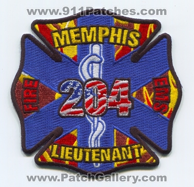 Memphis Fire Department EMS Lieutenant 204 Patch (Tennessee)
Scan By: PatchGallery.com
Keywords: Dept. MFD M.F.D. Emergency Medical Services E.M.S. Ambulance EMT Paramedic