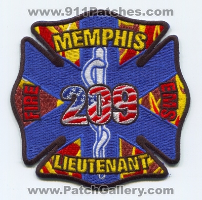 Memphis Fire Department EMS Lieutenant 209 Patch (Tennessee)
Scan By: PatchGallery.com
Keywords: Dept. MFD M.F.D. Emergency Medical Services E.M.S. Ambulance EMT Paramedic