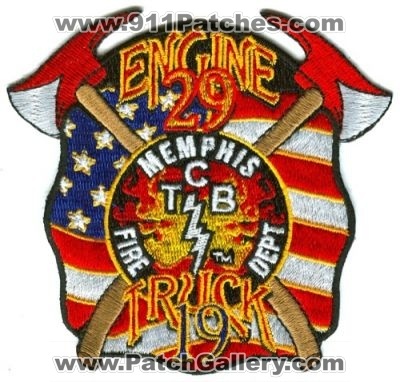 Memphis Fire Department Engine 29 Truck 19 Patch (Tennessee)
Scan By: PatchGallery.com
Keywords: dept. mfd company station tcb