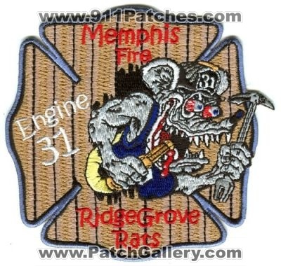 Memphis Fire Department Engine 31 Patch (Tennessee)
Scan By: PatchGallery.com
Keywords: dept. mfd company co. station ridgegrove rats