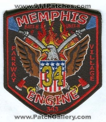 Memphis Fire Department Engine 34 Unit 8 Battalion 8 Patch (Tennessee)
Scan By: PatchGallery.com
Keywords: dept. mfd company co. station parkway village 343