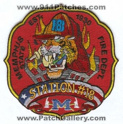 Memphis Fire Department Station 18 Patch (Tennessee)
Scan By: PatchGallery.com
Keywords: dept. mfd company co. state no. #18