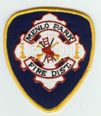 Menlo Park Fire Dist
Thanks to PaulsFirePatches.com for this scan.
Keywords: california district