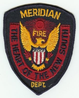Meridian Fire Dept
Thanks to PaulsFirePatches.com for this scan.
Keywords: mississippi department