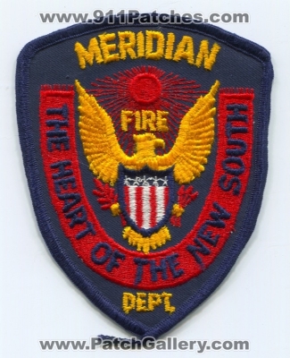 Meridian Fire Department Patch (Mississippi)
Scan By: PatchGallery.com
Keywords: dept. the heart of the new south
