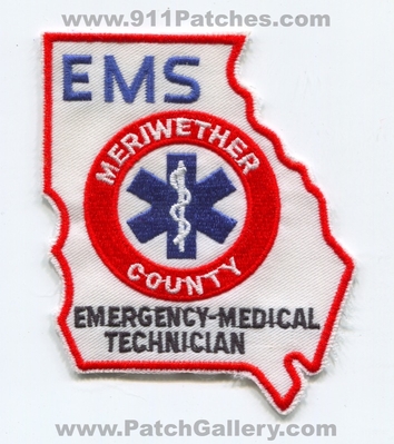 Meriwether County Emergency Medical Services EMS EMT Patch (Georgia)
Scan By: PatchGallery.com
Keywords: co. e.m.s. technician e.m.t. ambulance state shape