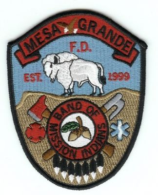 Mesa Grande FD
Thanks to PaulsFirePatches.com for this scan.
Keywords: california fire department band of mission indians