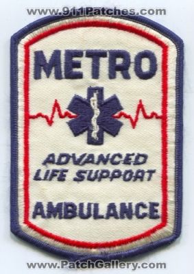 Metro Ambulance Patch (Texas)
Scan By: PatchGallery.com
Keywords: ems advanced life support als