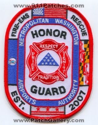 Metropolitan Washington Airports Authority Fire Rescue Department Honor Guard (Washington DC)
Scan By: PatchGallery.com
Keywords: ems dept. pride respect dignity tradition