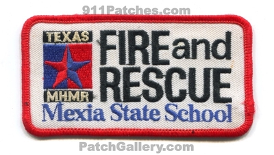 Mexia State School Fire and Rescue Department Patch (Texas)
Scan By: PatchGallery.com
Keywords: dept. mhmr