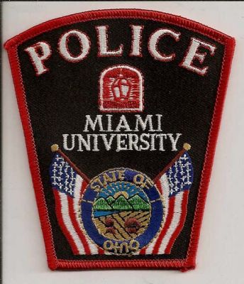 Miami University Police
Thanks to EmblemAndPatchSales.com for this scan.
Keywords: ohio