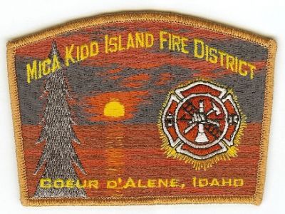 Mica Kidd Island Fire District
Thanks to PaulsFirePatches.com for this scan.
Keywords: idaho coeur d'alene
