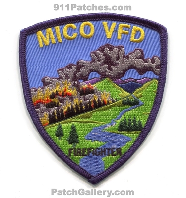Mico Volunteer Fire Department Firefighter Patch (Texas)
Scan By: PatchGallery.com
Keywords: vol. dept. vfd dept. ff