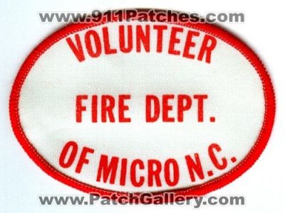 Micro Volunteer Fire Department (North Carolina)
Scan By: PatchGallery.com
Keywords: dept. of n.c.