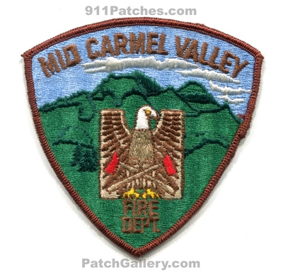 Mid Carmel Valley Fire Department Patch (California)
Scan By: PatchGallery.com
Keywords: dept.