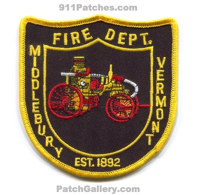 Middlebury Fire Department Patch (Vermont)
Scan By: PatchGallery.com
Keywords: dept. est. 1892
