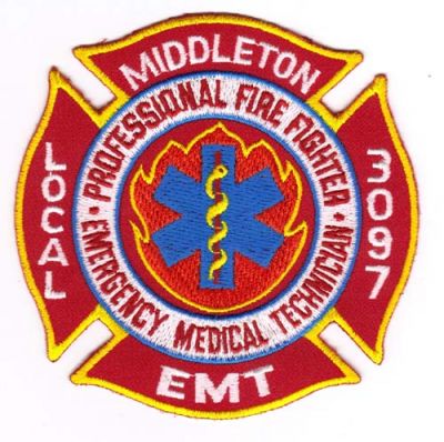 Middleton Fire EMT Local 3097
Thanks to Michael J Barnes for this scan.
Keywords: massachusetts professional fighter emergency medical technician iaff