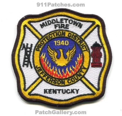 Middletown Fire Protection District Jefferson County Patch (Kentucky)
Scan By: PatchGallery.com
Keywords: prot. dist. co. department dept. 1940