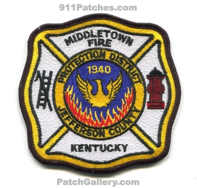 Middletown Fire Protection District Jefferson County Patch (Kentucky)
Scan By: PatchGallery.com
Keywords: prot. dist. co. department dept. 1940