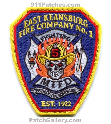 Middletown Township Fire Department East Keansburg Fire Company Number 1 Station 5 Patch (New Jersey)
Scan By: PatchGallery.com
[b]Patch Made By: 911Patches.com[/b]
Keywords: twp. dept. mtfd co. no. #1 fighting pride of the northside est. 1922 skull