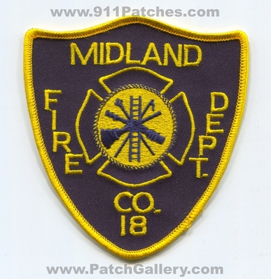 Midland Fire Department Company 18 Patch (Maryland)
Scan By: PatchGallery.com
Keywords: dept. co. number no. #18