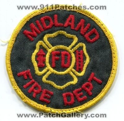 Midland Fire Department Patch (UNKNOWN STATE)
[b]Scan From: Our Collection[/b]
Keywords: dept. f.d. fd