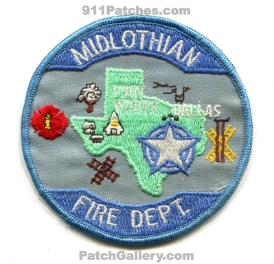 Midlothian Fire Department Patch (Texas)
Scan By: PatchGallery.com
Keywords: dept. fort ft. worth dallas