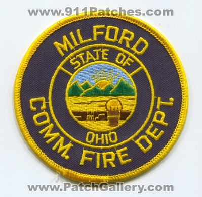 Milford Community Fire Department Patch (Ohio)
Scan By: PatchGallery.com
Keywords: comm. dept. state of