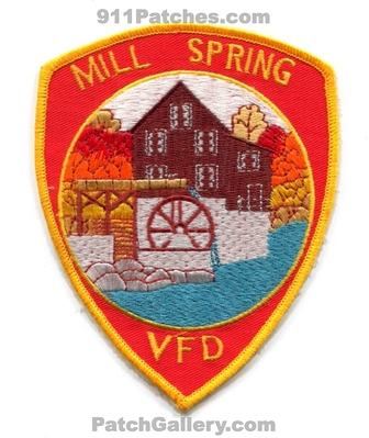 Mill Spring Volunteer Fire Department Patch (North Carolina)
Scan By: PatchGallery.com
Keywords: vol. dept. vfd